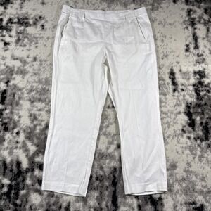 J Jill Linen Stretch Pants Womens Size Large Straight Leg‎ Slash Pocket Boho